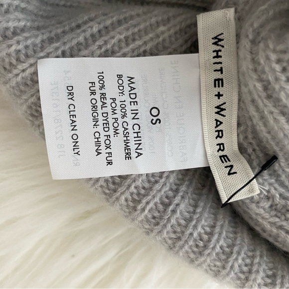 Cashmere Fox Pom beanie tuk NWOT - Picture 2 of 2